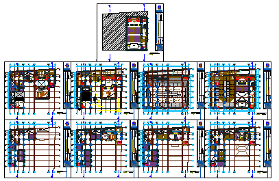 Architectural design of center of cultural design drawing