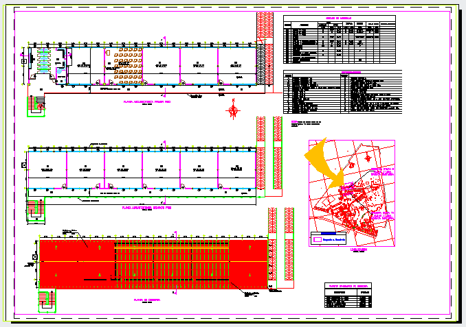 Architectural Design of School Drawing with Floor Plans and Layout DWG