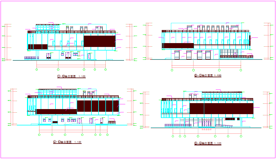 Architectural detail of building dwg file