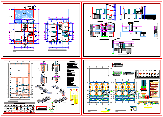 Architectural family house design drawing
