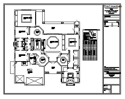 Architectural floor layout of house design drawing