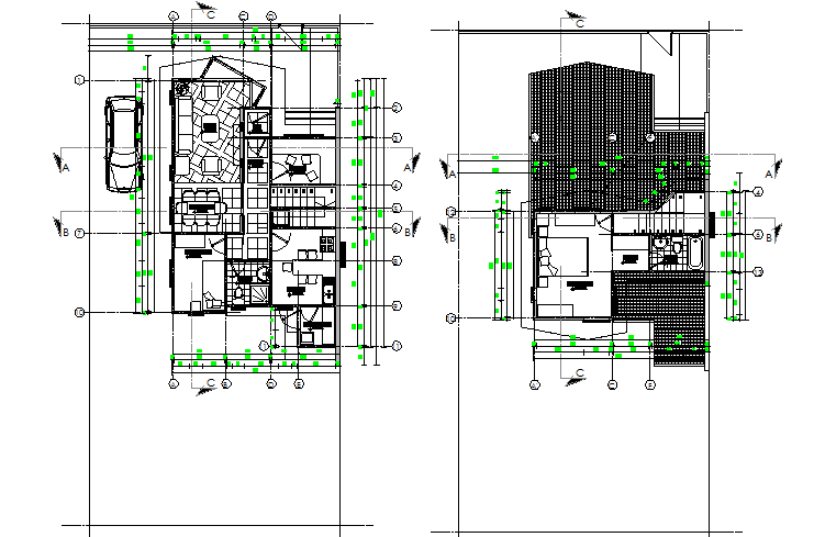 Architectural house plan autocad file