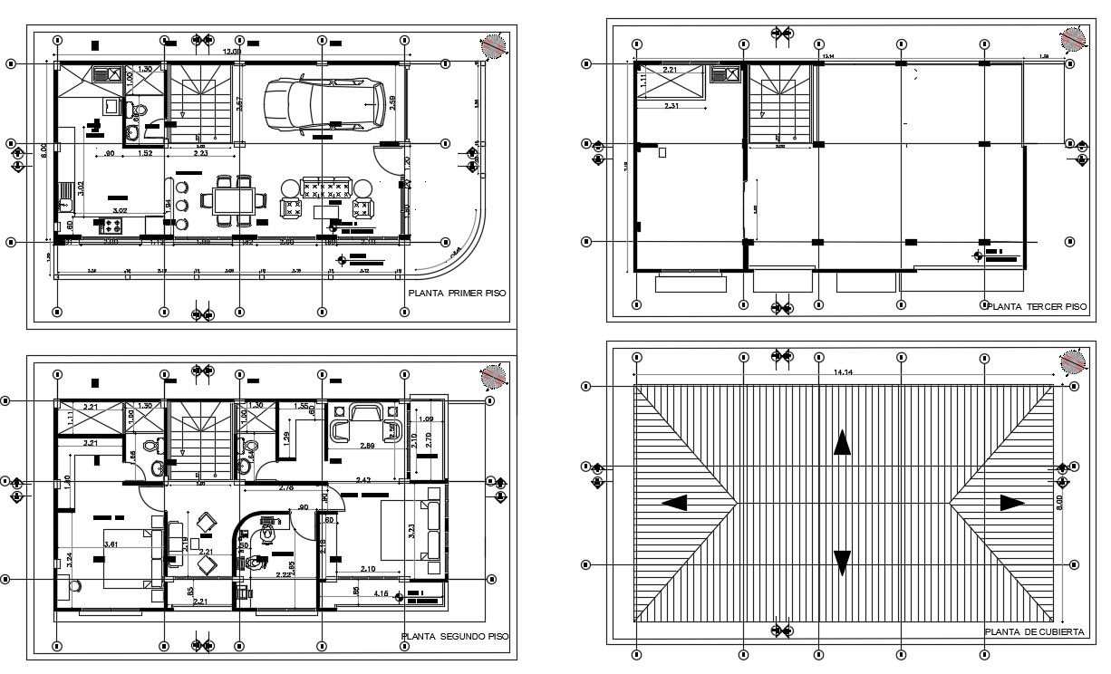 Architectural house plan in autocad