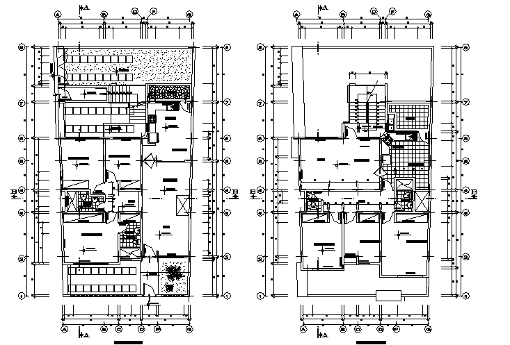 Architectural layout plan of a building dwg file