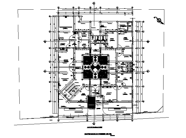 Architectural layout plan of a building dwg file