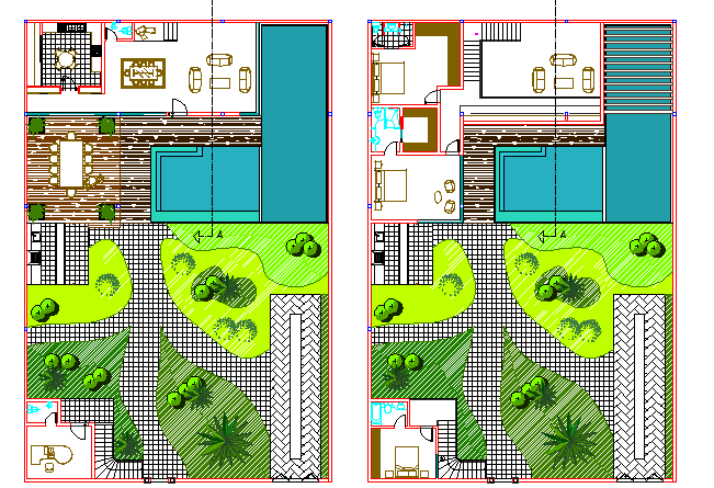 Architectural layout plan of a house dwg file