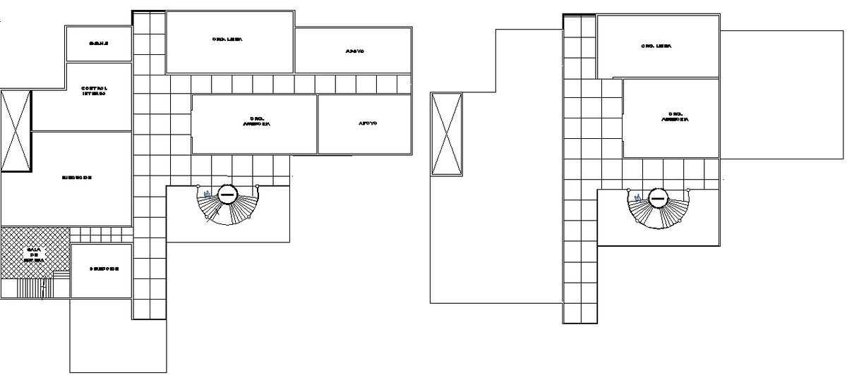 Architectural layout plan of a office dwg file