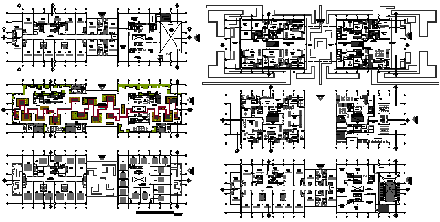 Architectural layout plan of office building design drawing