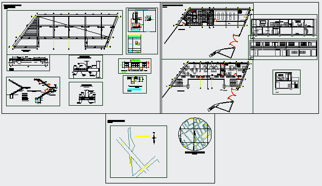 Architectural offices building project design drawing