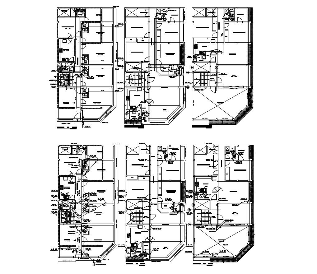 Architectural plan for a house with detail dimension in autocad