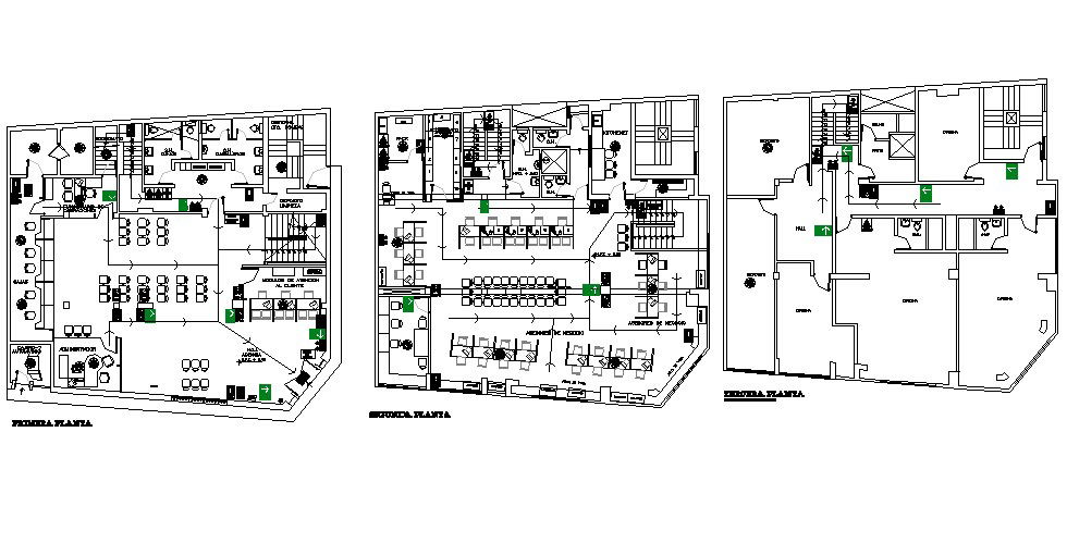 Office Building Plans In AutoCAD File