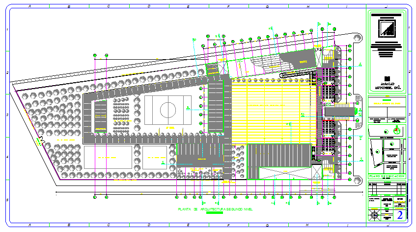Architectural plan of School project design drawing