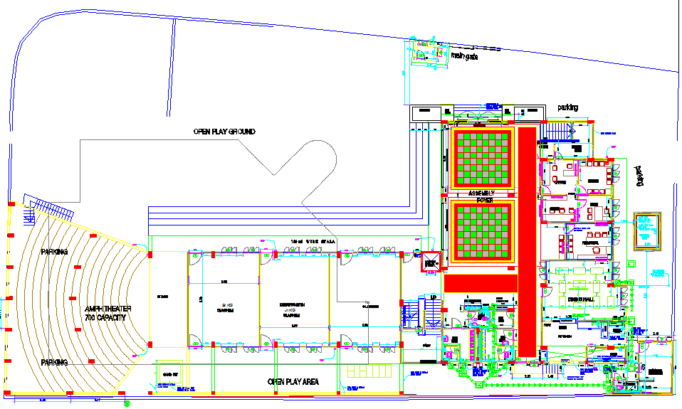 Architectural plan of a school  dwg file