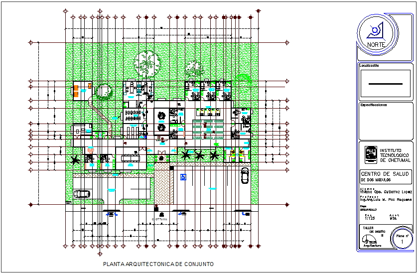 Architectural plan of clinic dwg file