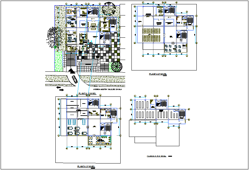 Architectural plan of first to sixth floor for regional area dwg file