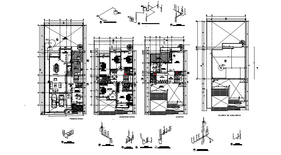 Architectural plan of house 12.00mtr x 27.26mtr with detail dimension in dwg file
