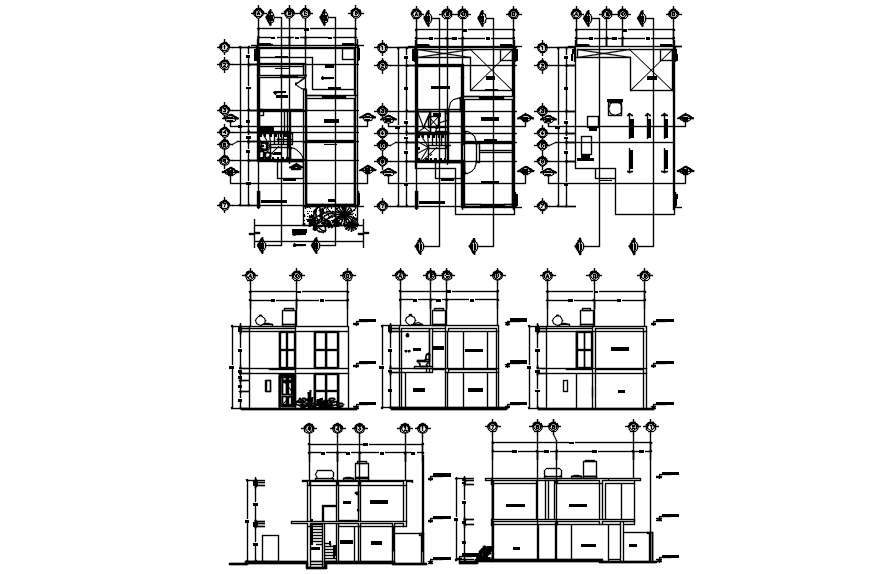 Architectural plan of house 6.00mtr x 9.75mtr with detail dimension in dwg file