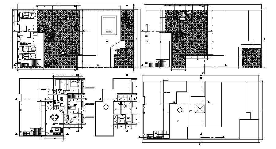 Architectural plan of house design with detail dimension in AutoCAD