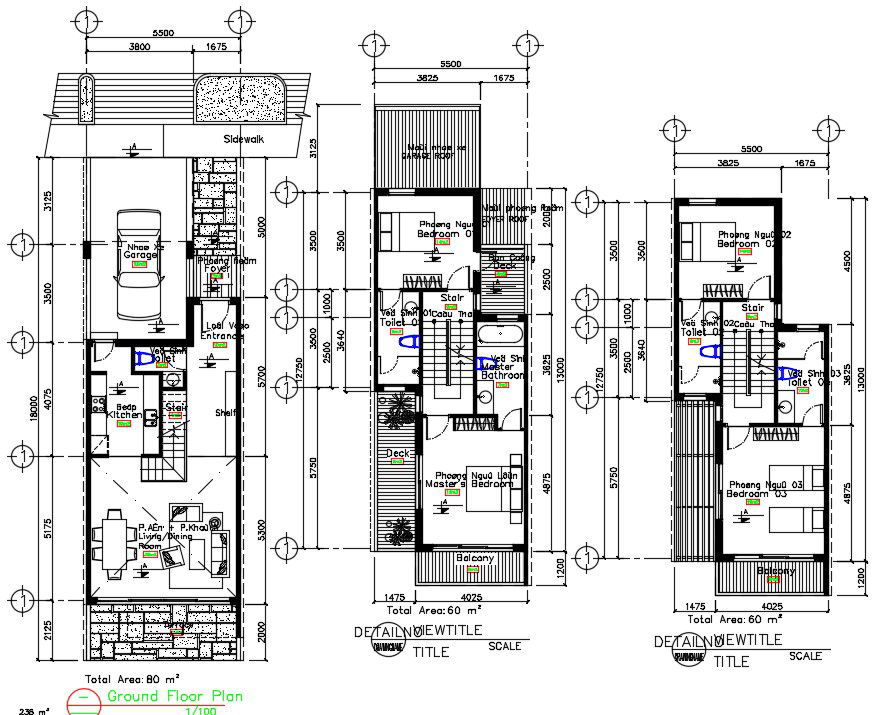 Architectural house plans in AutoCAD file