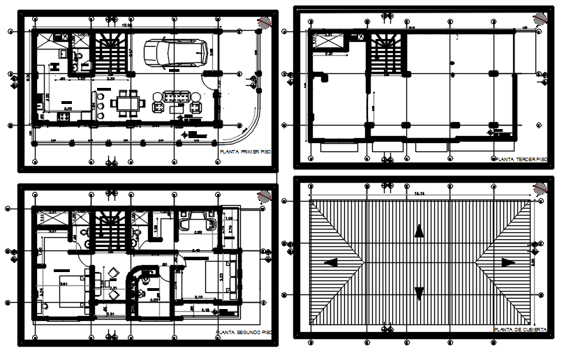 Architectural plan of house with detail dimension in autocad