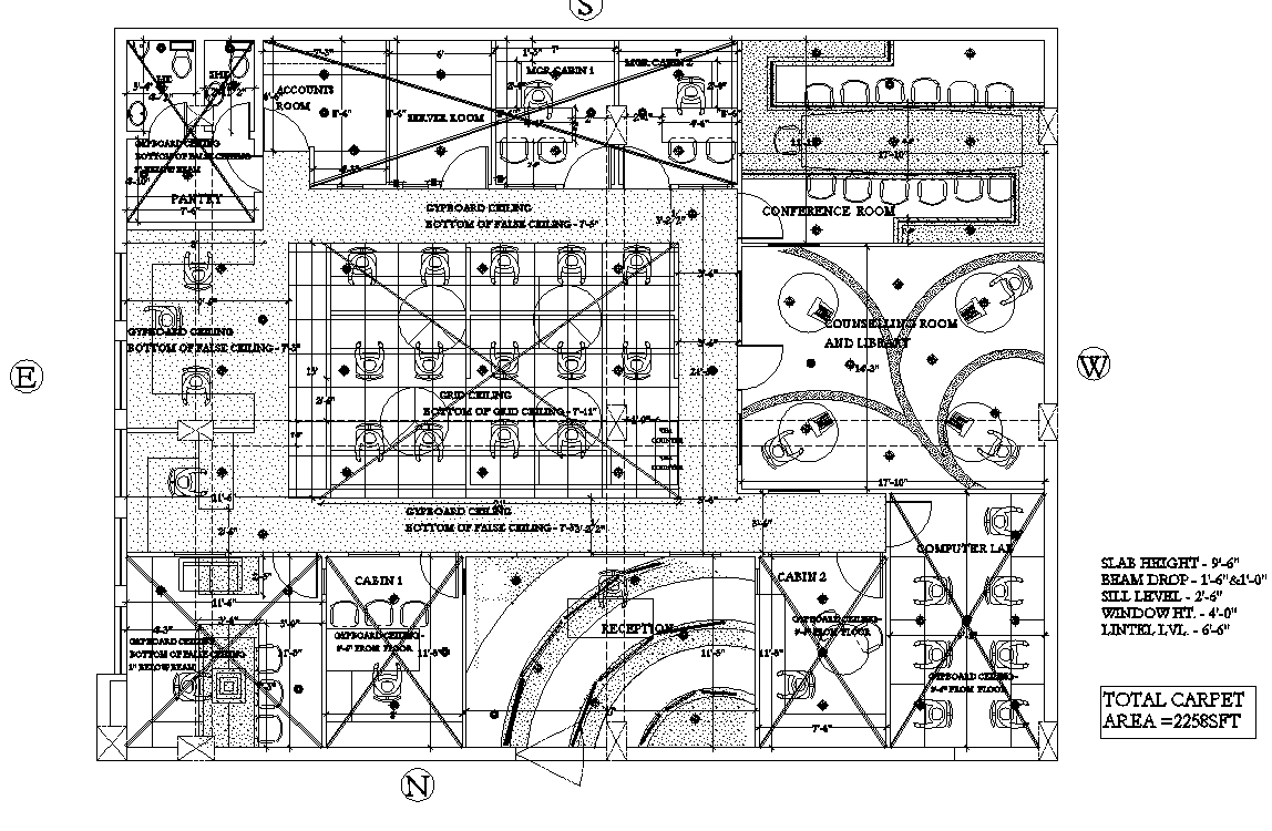 Office Layout Plan In DWG File