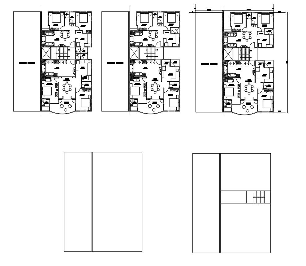 Architectural plan of residential house with furniture detail in autocad