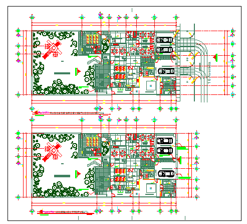 Architectural plan of school dwg file