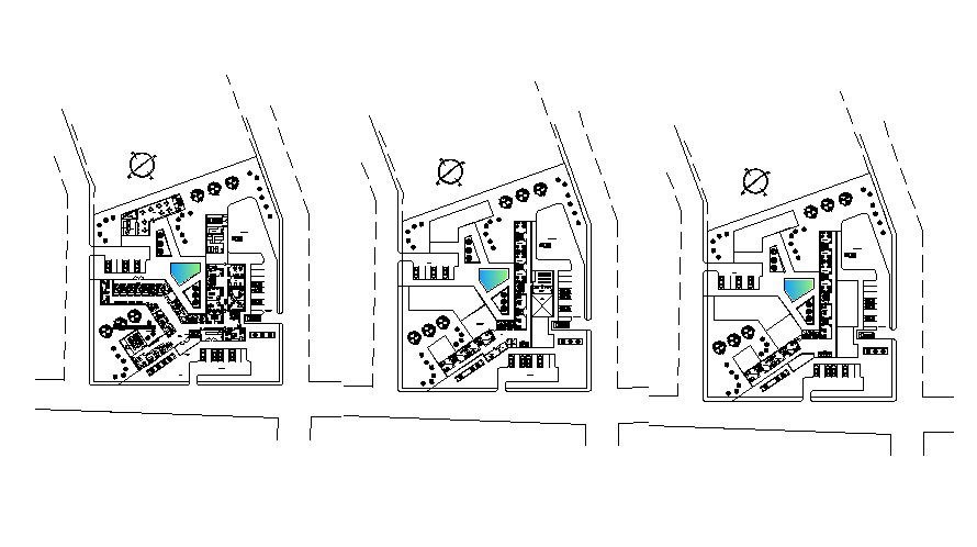 Architectural plan of the clinic with detail dimension in dwg file