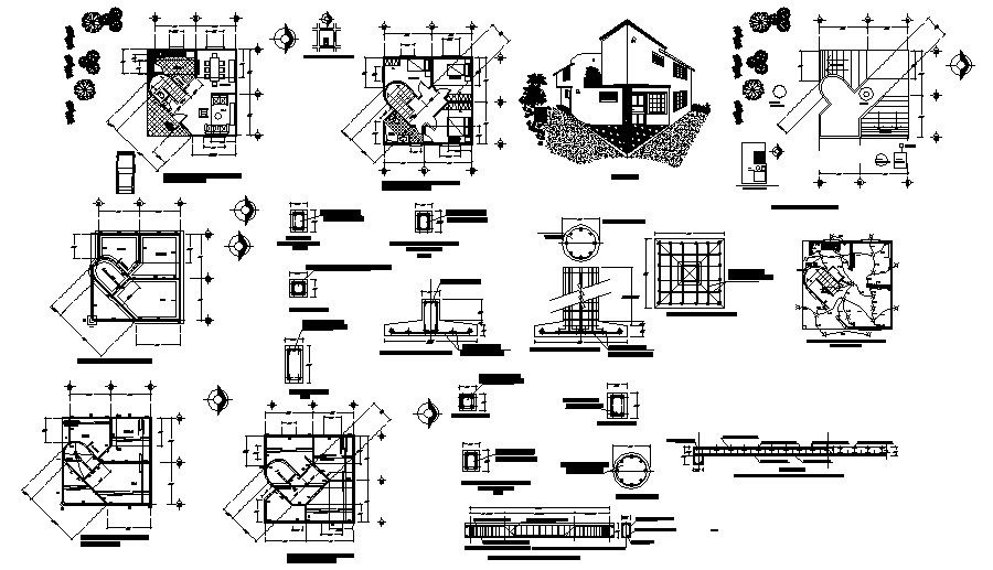 Architectural plan of the house in dwg file