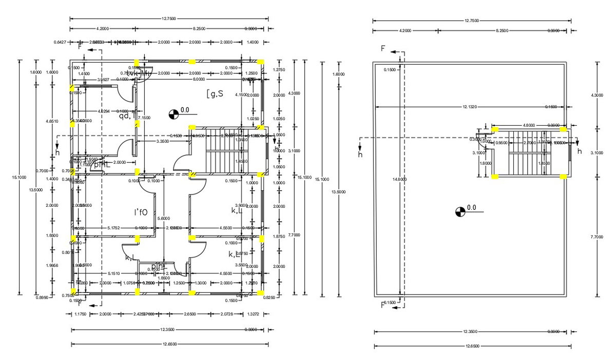 Architectural plan of the house with Terrace Floor CAD File