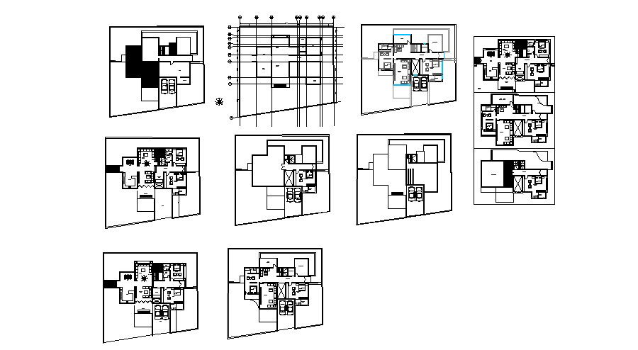 Architectural plan of the house with detail dimension in dwg file
