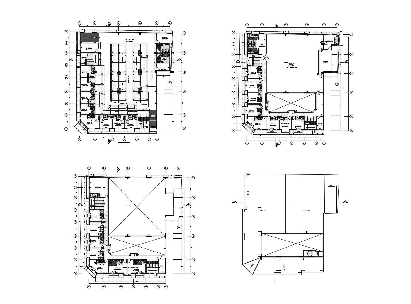 Architectural plan of the office building with detail dimension in AutoCAD