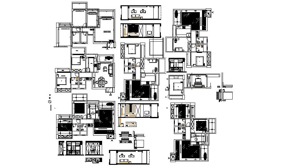 Architectural plan of the residential house with detail dimension in AutoCAD
