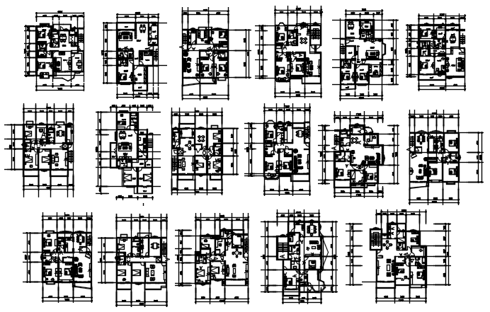 Architectural plan of the residential house with detail dimension in dwg file
