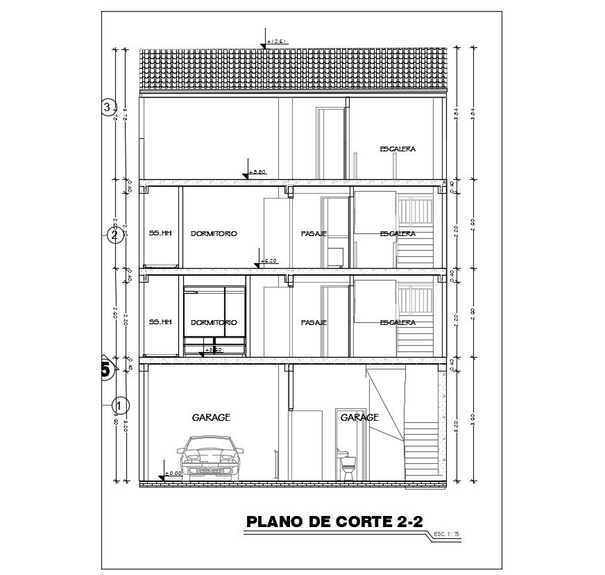 Two-storey residence plan in AutoCAD file