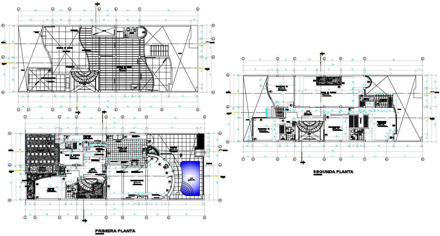 Architectural villa design plan with detail dimension in DWG file