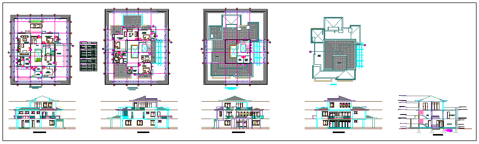 Architectural residence design drawing