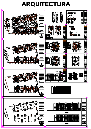 Architectural residential group design drawing