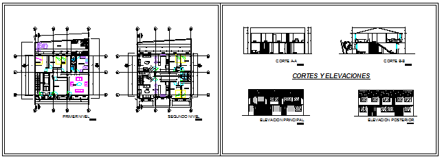 Architectural residential housing design drawing