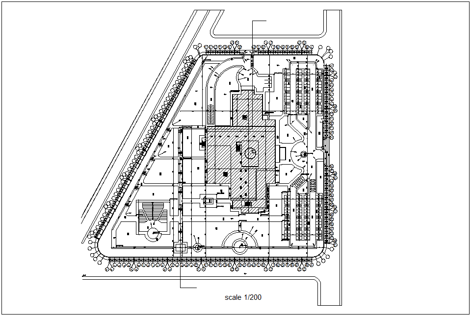 Architectural view of building dwg file