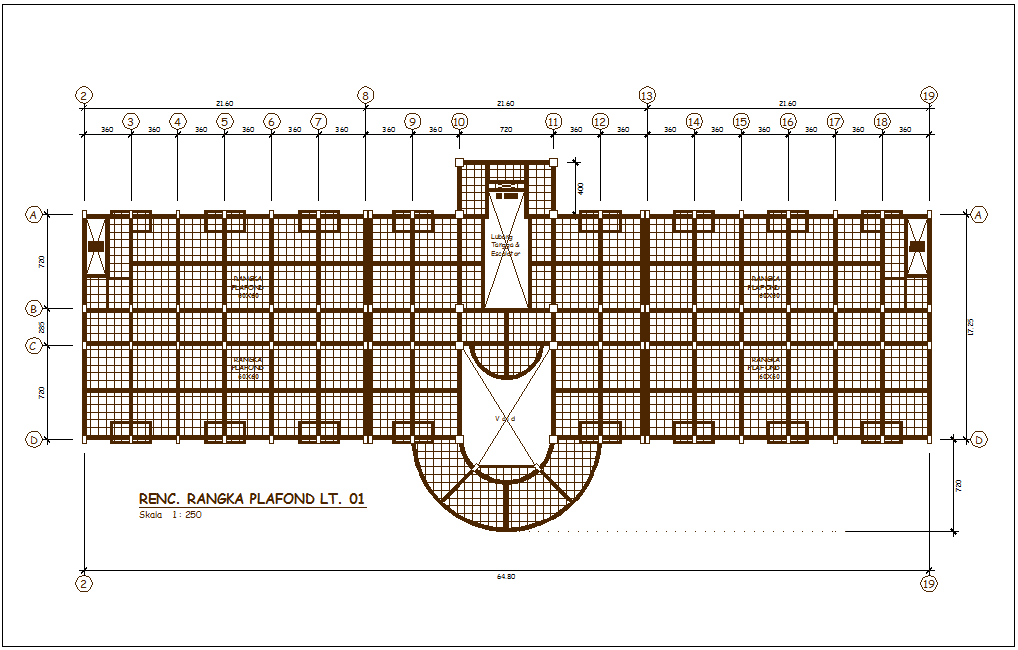 Architectural view of head quarter plan with office area view dwg file