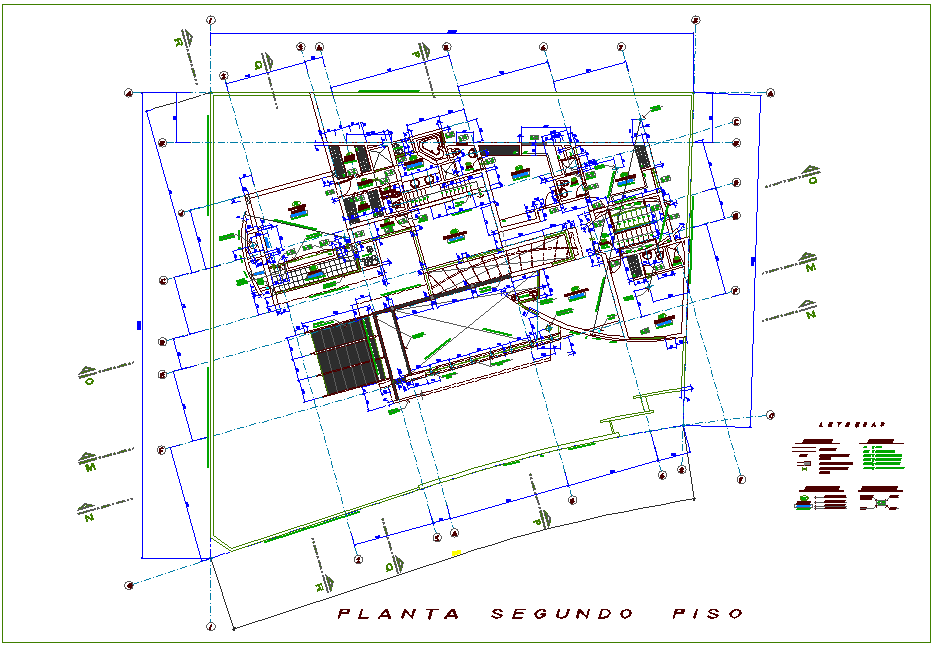 Architectural view of house second floor plan dwg file