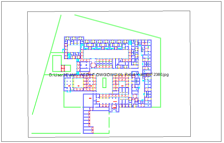 Architectural view of rebat hotel plan dwg file