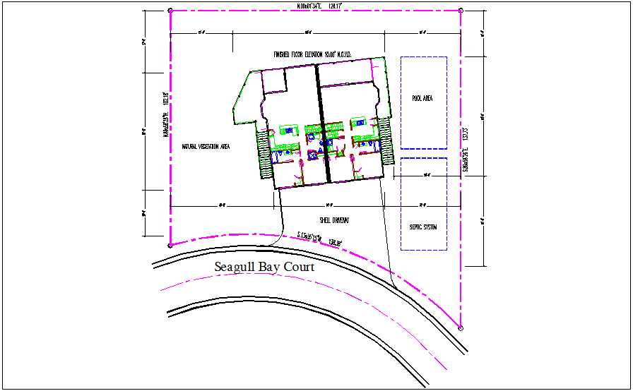 Architectural view of site plan dwg file