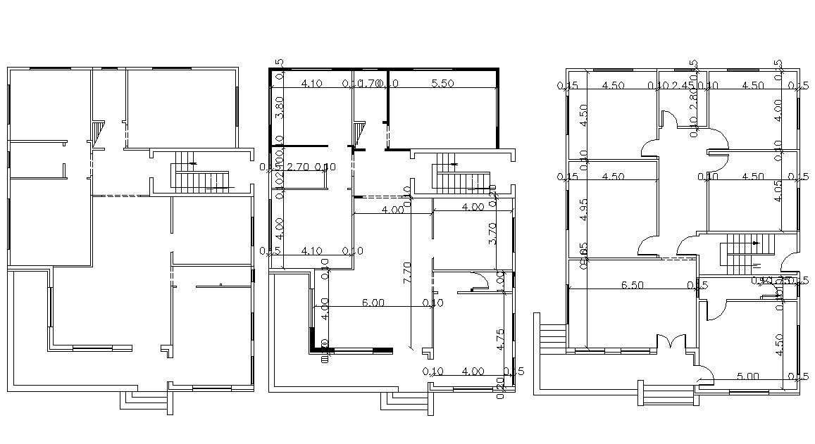 Architectural Building Design Of Big Bungalow AutoCAD File