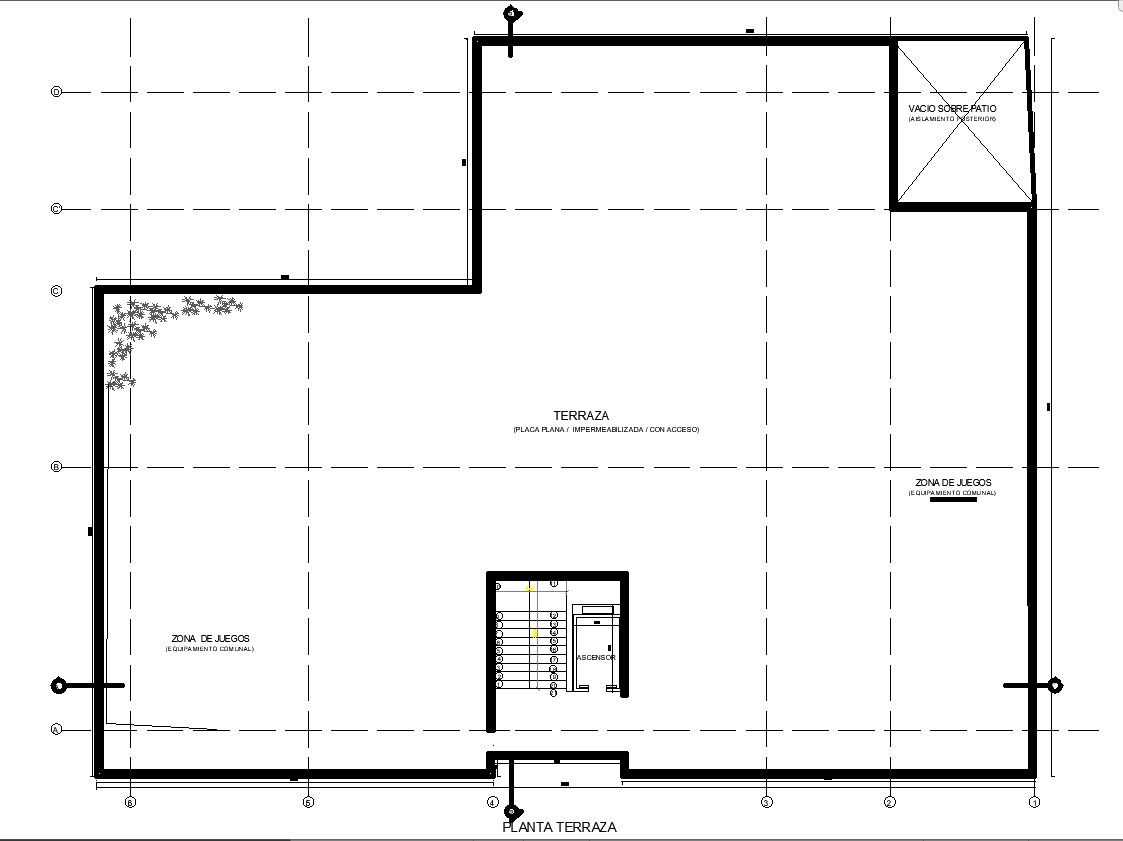 Architectural Building Roof Plan Layout CAD Drawing in DWG Format