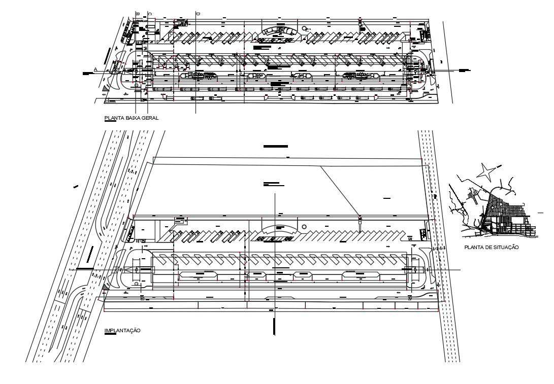 Architectural DWG Drawing of the Bus terminal floor plan and section details.Download the AutoCAD 2D DWG file.