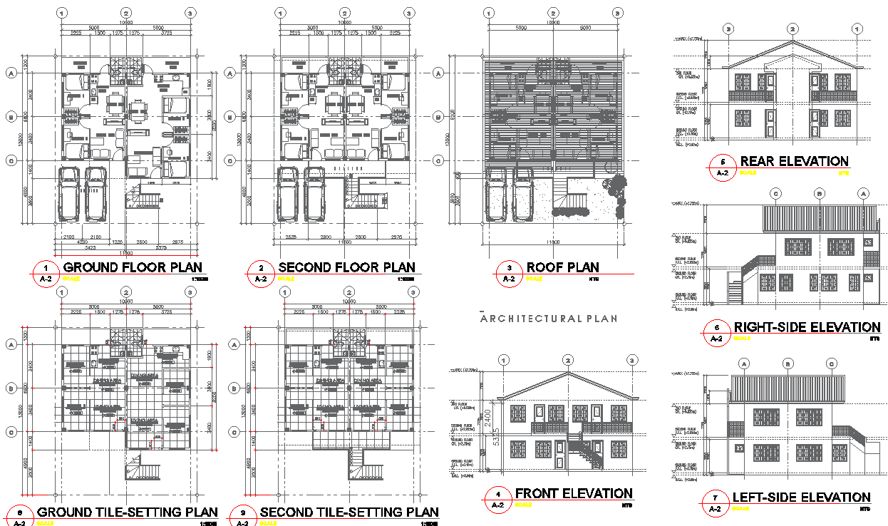 Architectural Floor Plan and Elevation Details for Residential Apartment in CAD File