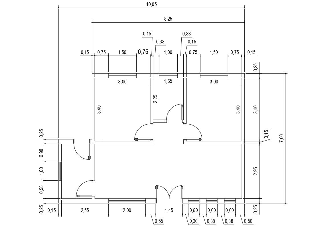 Architectural floor plan Drawing with dimension is available in this drawing file. Download Autocad DWG file.