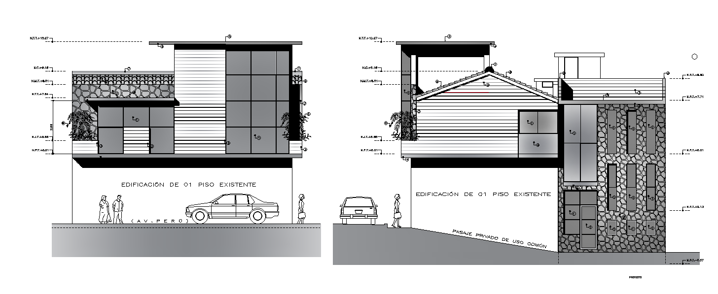 Architectural house section view of 9x6m plan is given in this Autocad drawing model. Download the Autocad file.